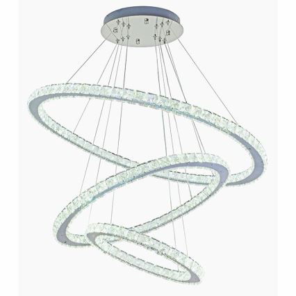 LED Prigušivi kristalni luster na sajli LED/210W/230V 3000-6500K srebrno + Daljinski upravljač