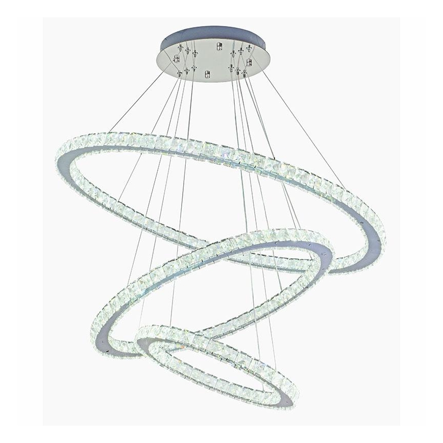 LED Prigušivi kristalni luster na sajli LED/210W/230V 3000-6500K srebrno + Daljinski upravljač