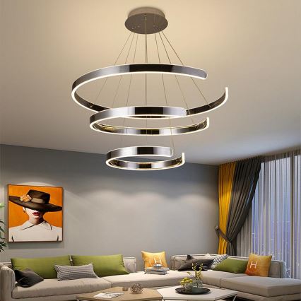 LED Prigušivi luster na sajli LED/220W/230V 3000-6500K pr. 80 cm + Daljinski upravljač
