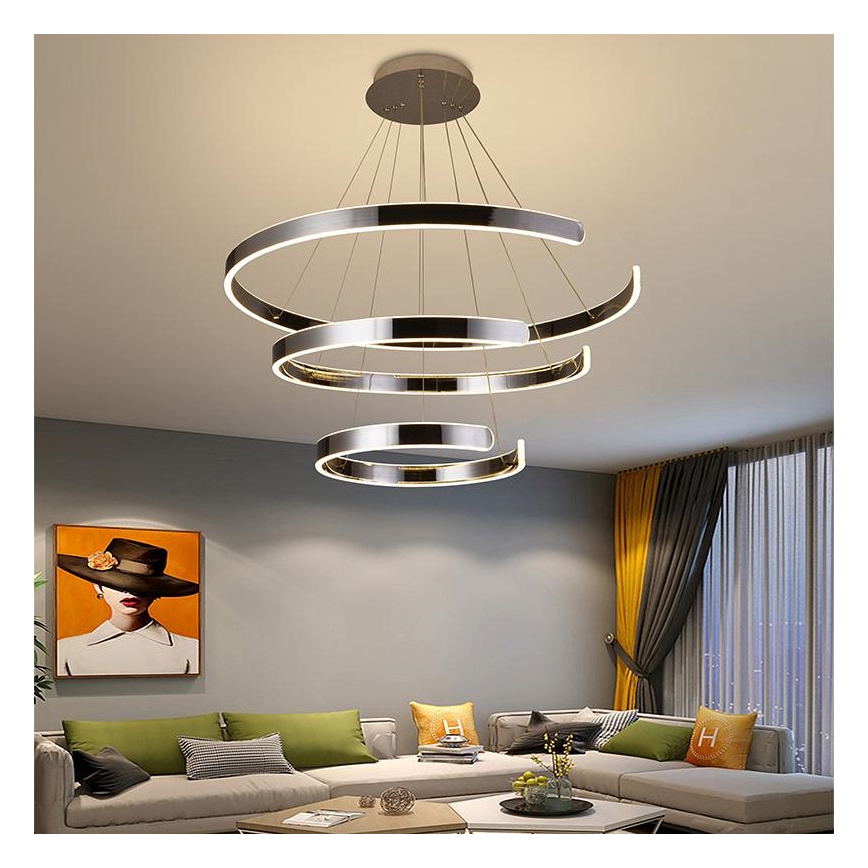 LED Prigušivi luster na sajli LED/220W/230V 3000-6500K pr. 80 cm + Daljinski upravljač