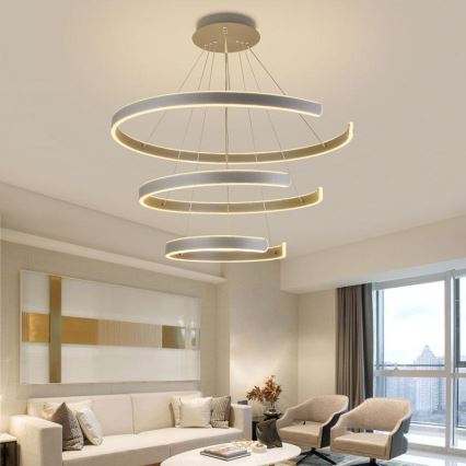 LED Prigušivi luster na sajli LED/220W/230V 3000-6500K pr. 80 cm + Daljinski upravljač