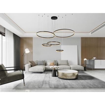 LED Prigušivi luster na sajli LED/220W/230V 3000-6500K pr. 100 cm + Daljinski upravljač