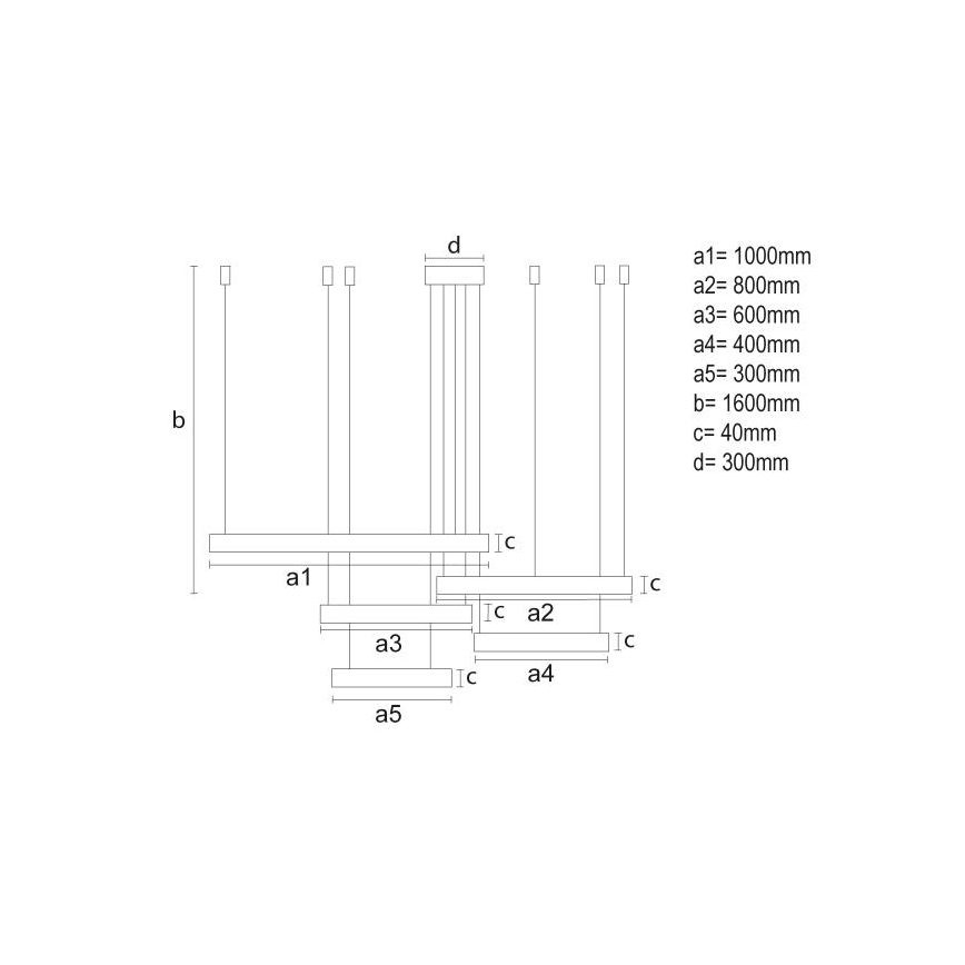 LED Prigušivi luster na sajli LED/220W/230V 3000-6500K pr. 100 cm + Daljinski upravljač