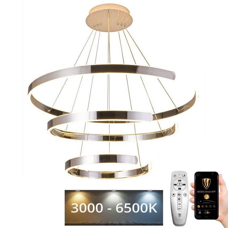 LED Prigušivi luster na sajli LED/220W/230V 3000-6500K pr. 80 cm + Daljinski upravljač