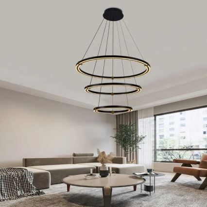 LED Prigušivi luster na sajli LED/235W/230V 3000-6500K pr. 80 cm + Daljinski upravljač