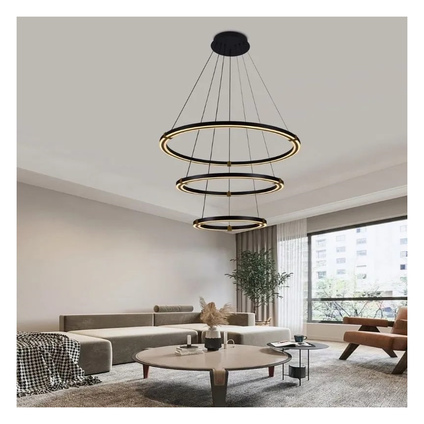 LED Prigušivi luster na sajli LED/235W/230V 3000-6500K pr. 80 cm + Daljinski upravljač