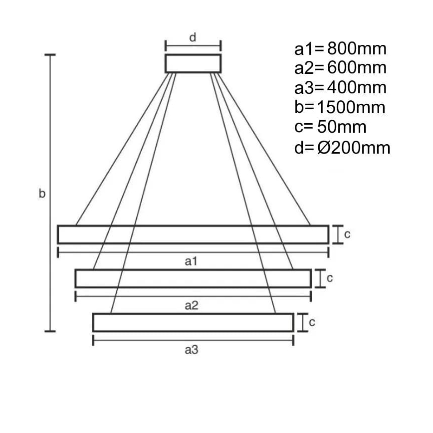 LED Prigušivi luster na sajli LED/235W/230V 3000-6500K pr. 80 cm + Daljinski upravljač