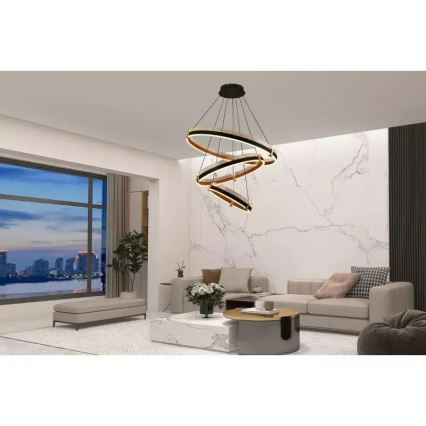 LED Prigušivi luster na sajli LED/240W/230V 3000-6500K + Daljinski upravljač