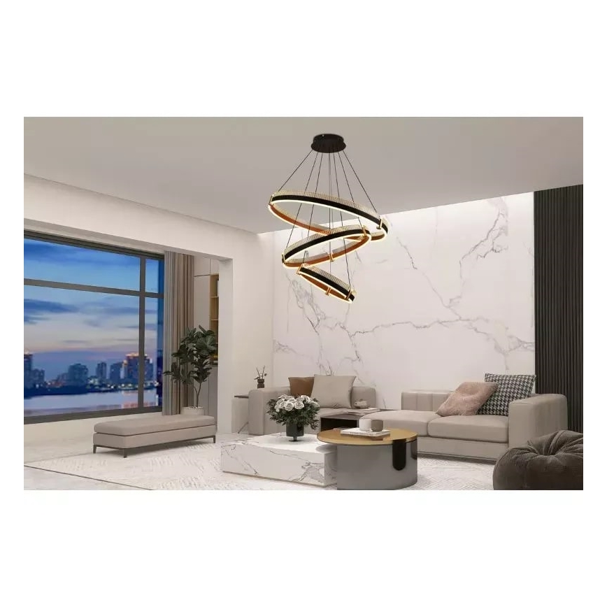 LED Prigušivi luster na sajli LED/240W/230V 3000-6500K + Daljinski upravljač