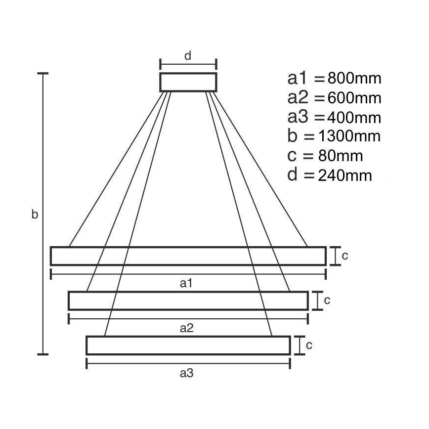 LED Prigušivi luster na sajli LED/240W/230V 3000-6500K + Daljinski upravljač