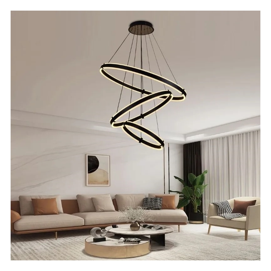LED Prigušivi luster na sajli LED/250W/230V 3000-6500K + Daljinski upravljač