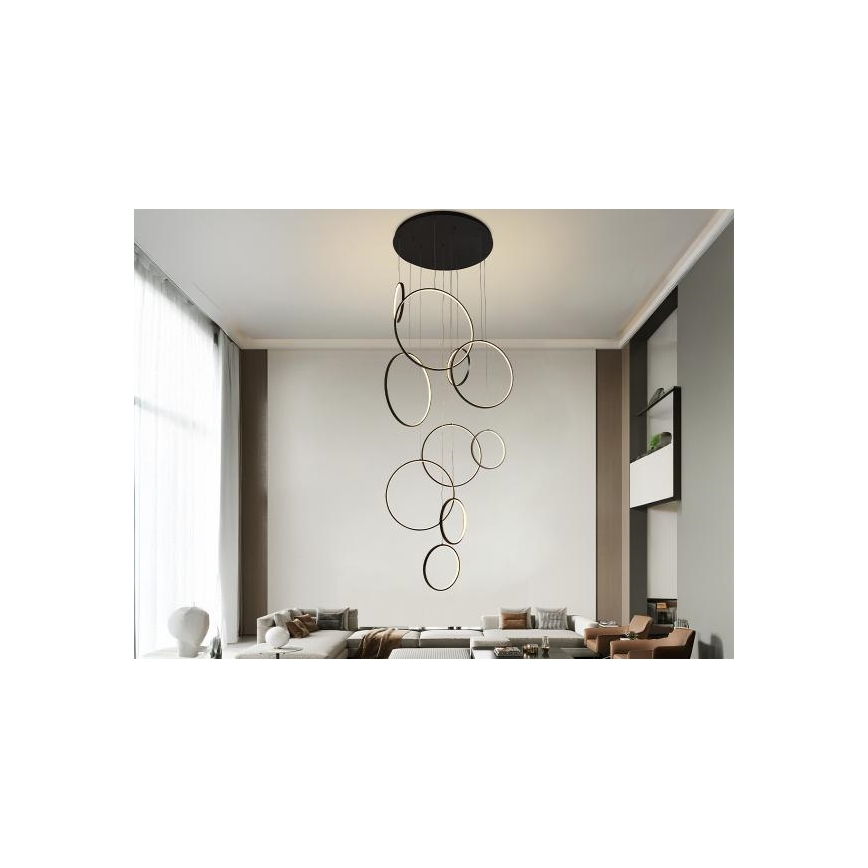 LED Prigušivi luster na sajli LED/290W/230V 3000-6500K pr. 60 cm + Daljinski upravljač