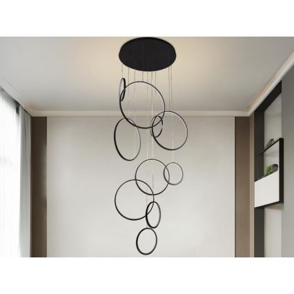 LED Prigušivi luster na sajli LED/290W/230V 3000-6500K pr. 60 cm + Daljinski upravljač