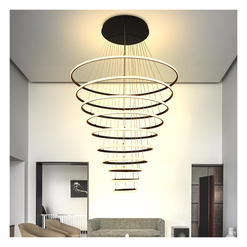 LED Prigušivi luster na sajli LED/365W/230V 3000-6500K pr. 100 cm + Daljinski upravljač