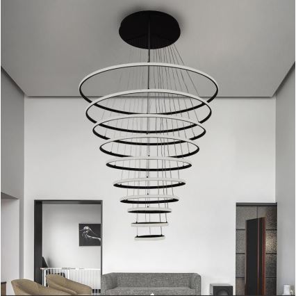 LED Prigušivi luster na sajli LED/365W/230V 3000-6500K pr. 100 cm + Daljinski upravljač