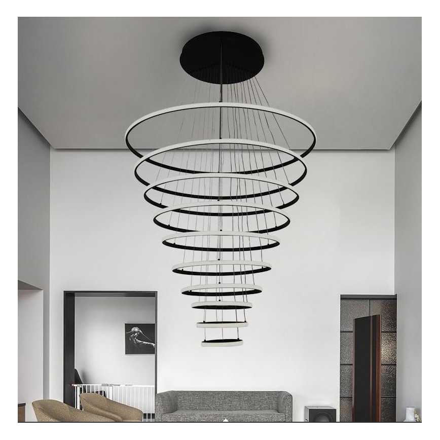 LED Prigušivi luster na sajli LED/365W/230V 3000-6500K pr. 100 cm + Daljinski upravljač