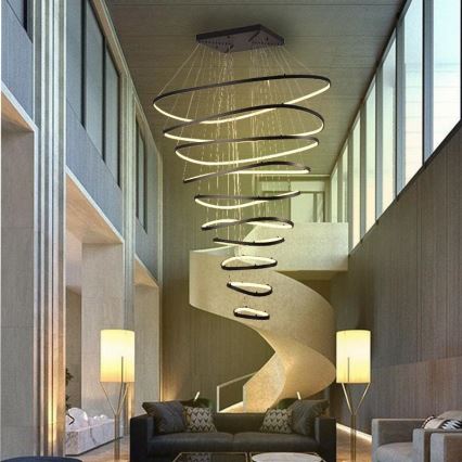 LED Prigušivi luster na sajli LED/370W/230V 3000-6500K pr. 100 cm + Daljinski upravljač