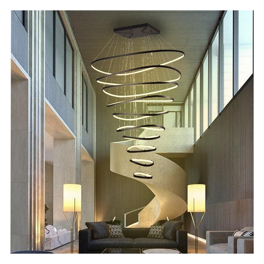 LED Prigušivi luster na sajli LED/370W/230V 3000-6500K pr. 100 cm + Daljinski upravljač