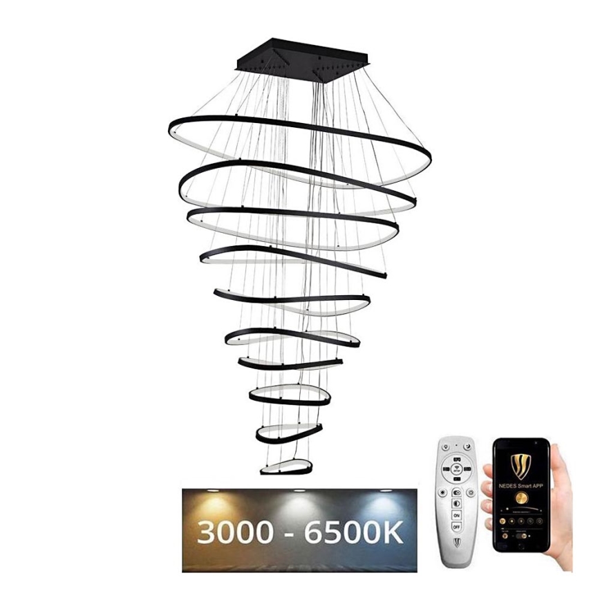 LED Prigušivi luster na sajli LED/370W/230V 3000-6500K pr. 100 cm + Daljinski upravljač