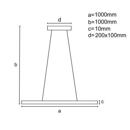 LED Prigušivi luster na sajli LED/40W/230V 3000-6500K crno + Daljinski upravljač