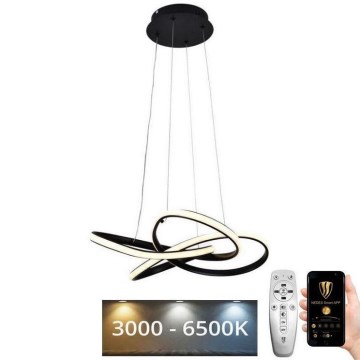 LED Prigušivi luster na sajli LED/40W/230V 3000-6500K crno + Daljinski upravljač