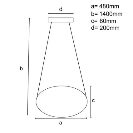 LED Prigušivi luster na sajli LED/40W/230V 3000-6500K crno + Daljinski upravljač