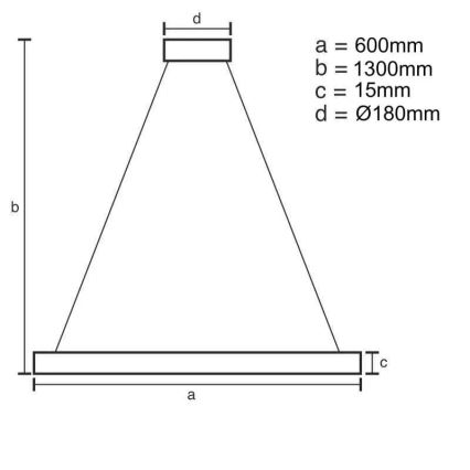 LED Prigušivi luster na sajli LED/40W/230V 3000-6500K + Daljinski upravljač