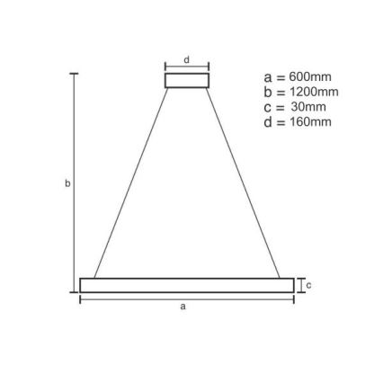 LED Prigušivi luster na sajli LED/40W/230V 3000-6500K pr. 60 cm + Daljinski upravljač