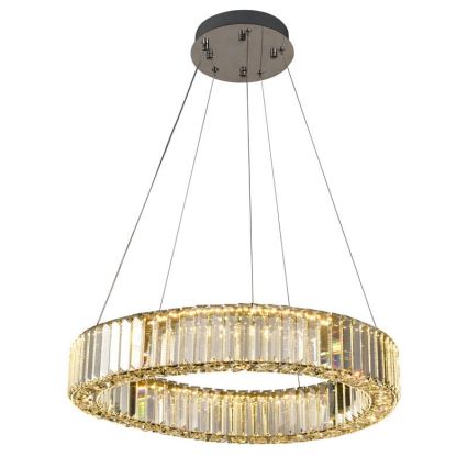 LED Prigušivi kristalni luster na sajli LED/40W/230V 3000-6500K sjajni krom + Daljinski upravljač