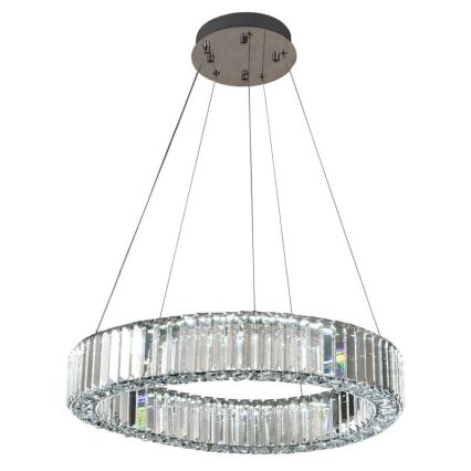 LED Prigušivi kristalni luster na sajli LED/40W/230V 3000-6500K sjajni krom + Daljinski upravljač