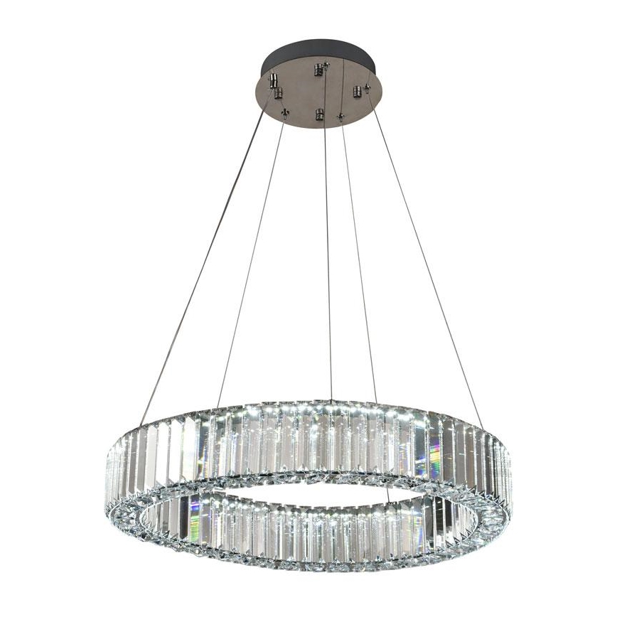 LED Prigušivi kristalni luster na sajli LED/40W/230V 3000-6500K sjajni krom + Daljinski upravljač