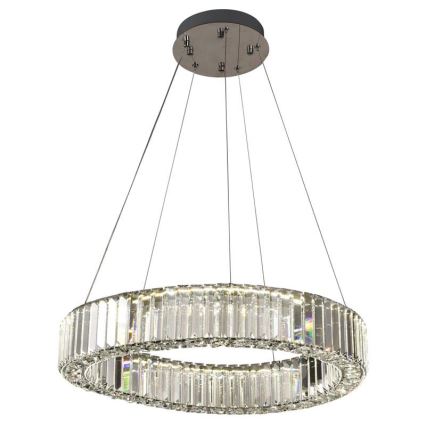 LED Prigušivi kristalni luster na sajli LED/40W/230V 3000-6500K sjajni krom + Daljinski upravljač