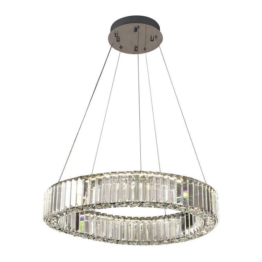 LED Prigušivi kristalni luster na sajli LED/40W/230V 3000-6500K sjajni krom + Daljinski upravljač