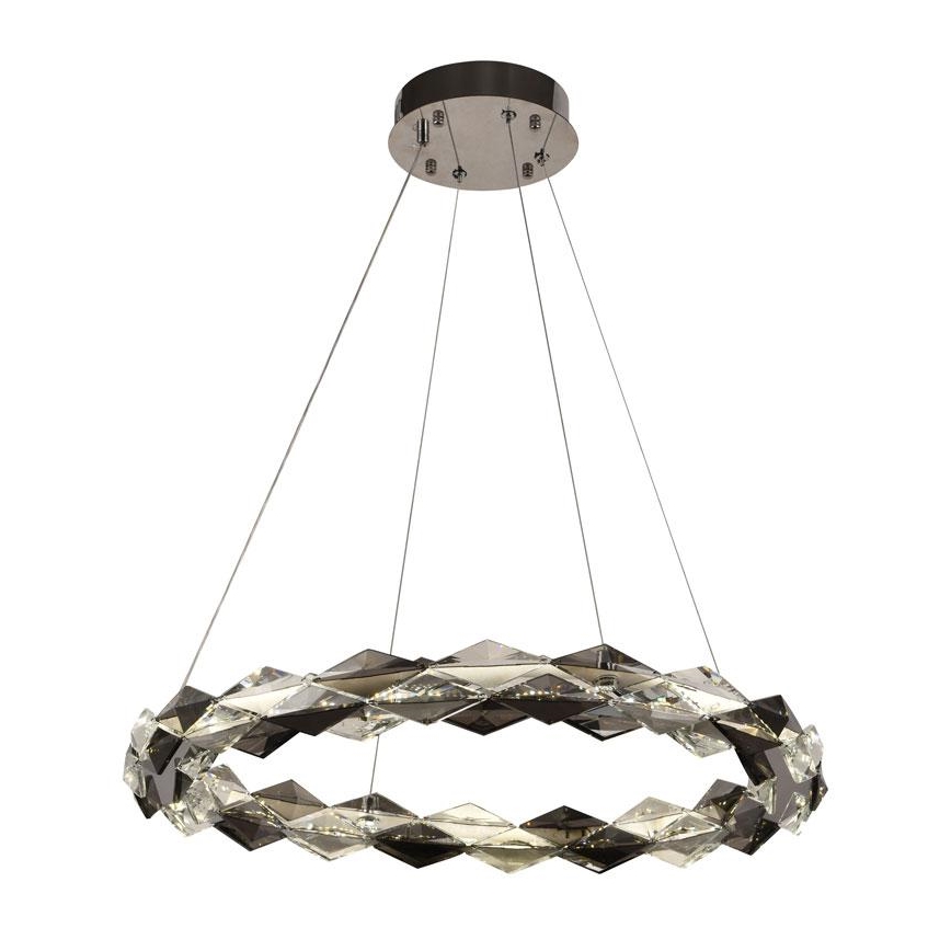 LED Prigušivi kristalni luster na sajli LED/40W/230V 3000-6500K sjajni krom + Daljinski upravljač
