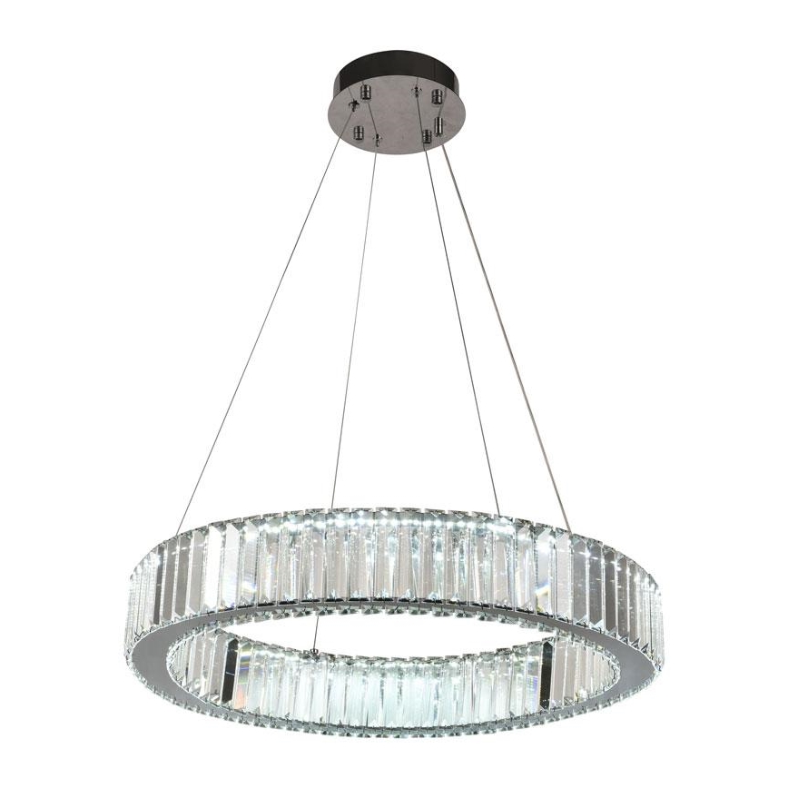 LED Prigušivi kristalni luster na sajli LED/40W/230V 3000-6500K sjajni krom + Daljinski upravljač