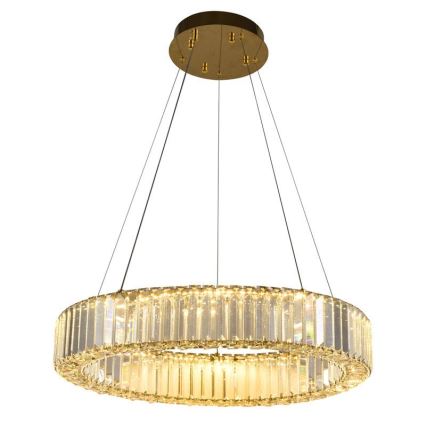 LED Prigušivi kristalni luster na sajli LED/40W/230V 3000-6500K krom/zlatna + Daljinski upravljač