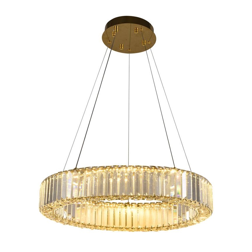 LED Prigušivi kristalni luster na sajli LED/40W/230V 3000-6500K krom/zlatna + Daljinski upravljač