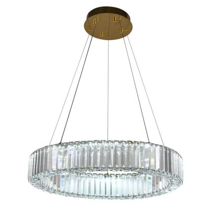 LED Prigušivi kristalni luster na sajli LED/40W/230V 3000-6500K krom/zlatna + Daljinski upravljač