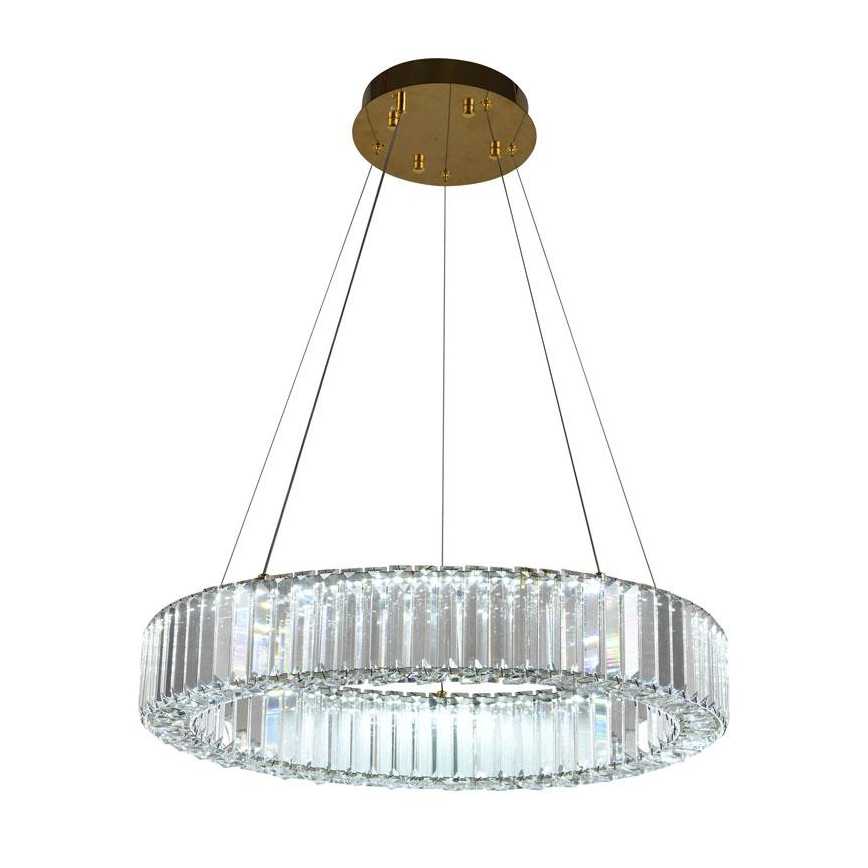 LED Prigušivi kristalni luster na sajli LED/40W/230V 3000-6500K krom/zlatna + Daljinski upravljač