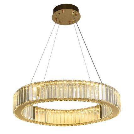 LED Prigušivi kristalni luster na sajli LED/40W/230V 3000-6500K krom/zlatna + Daljinski upravljač