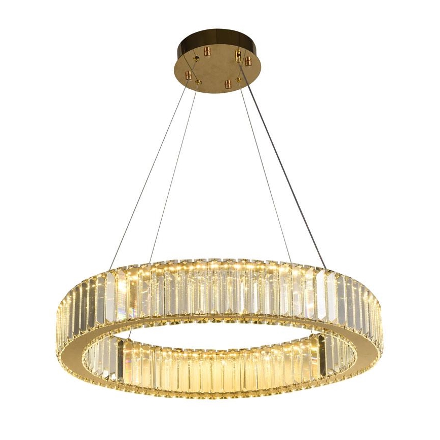 LED Prigušivi kristalni luster na sajli LED/40W/230V 3000-6500K krom/zlatna + Daljinski upravljač