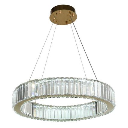 LED Prigušivi kristalni luster na sajli LED/40W/230V 3000-6500K krom/zlatna + Daljinski upravljač
