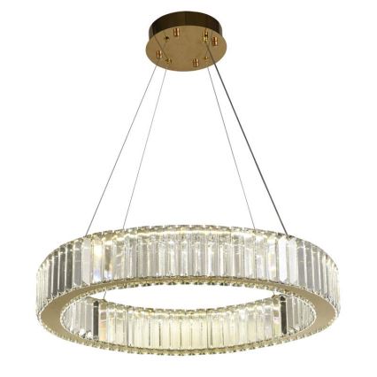 LED Prigušivi kristalni luster na sajli LED/40W/230V 3000-6500K krom/zlatna + Daljinski upravljač