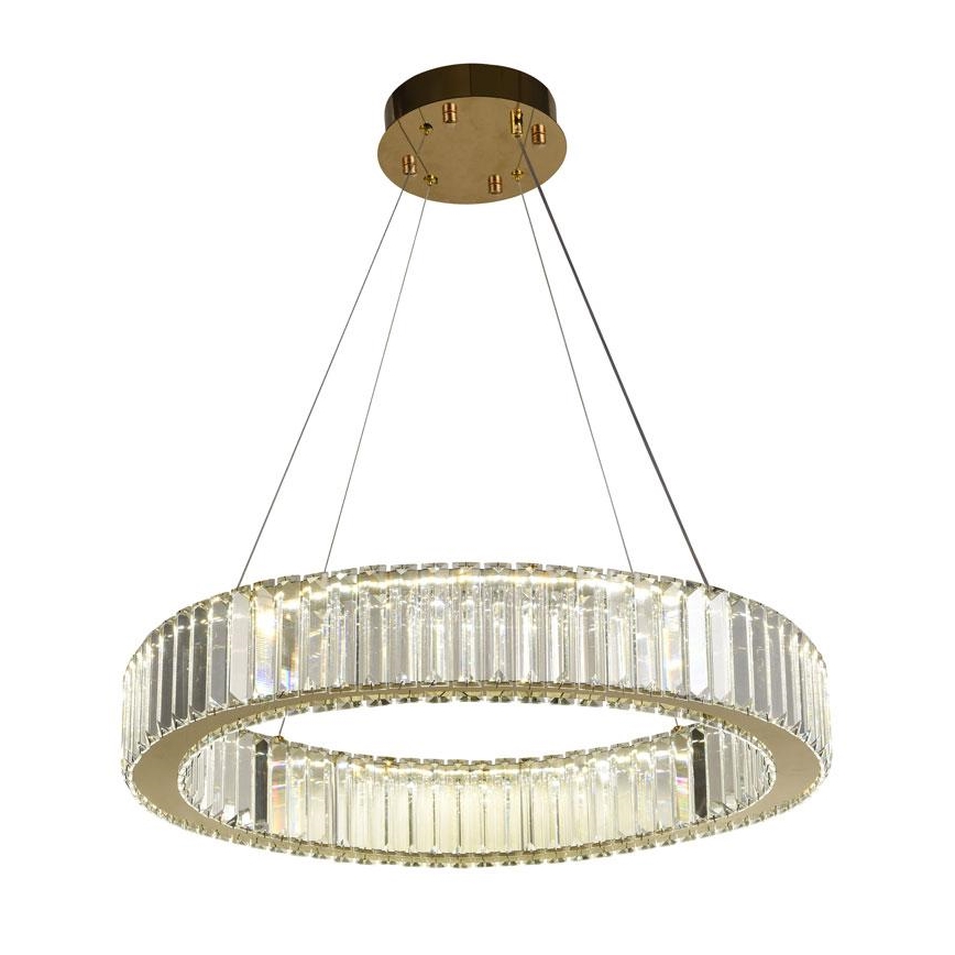 LED Prigušivi kristalni luster na sajli LED/40W/230V 3000-6500K krom/zlatna + Daljinski upravljač
