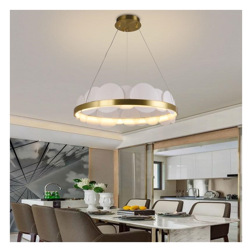 LED Prigušivi luster na sajli LED/40W/230V 3000-6500K zlatna + Daljinski upravljač