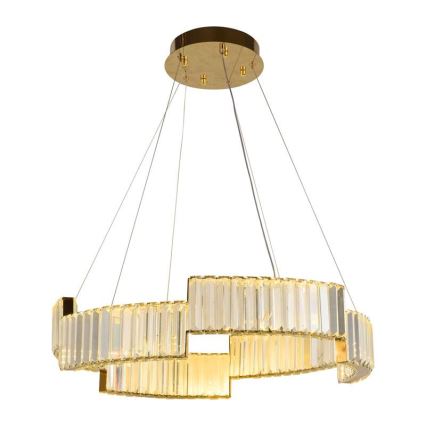 LED Prigušivi kristalni luster na sajli LED/40W/230V 3000-6500K zlatna + Daljinski upravljač