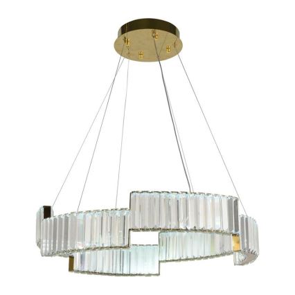 LED Prigušivi kristalni luster na sajli LED/40W/230V 3000-6500K zlatna + Daljinski upravljač