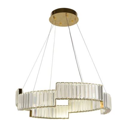 LED Prigušivi kristalni luster na sajli LED/40W/230V 3000-6500K zlatna + Daljinski upravljač