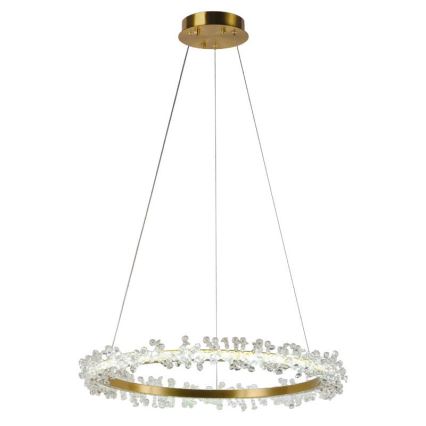 LED Prigušivi kristalni luster na sajli LED/40W/230V 3000-6500K zlatna + Daljinski upravljač