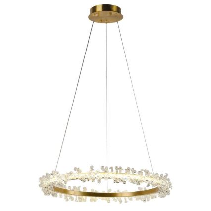 LED Prigušivi kristalni luster na sajli LED/40W/230V 3000-6500K zlatna + Daljinski upravljač